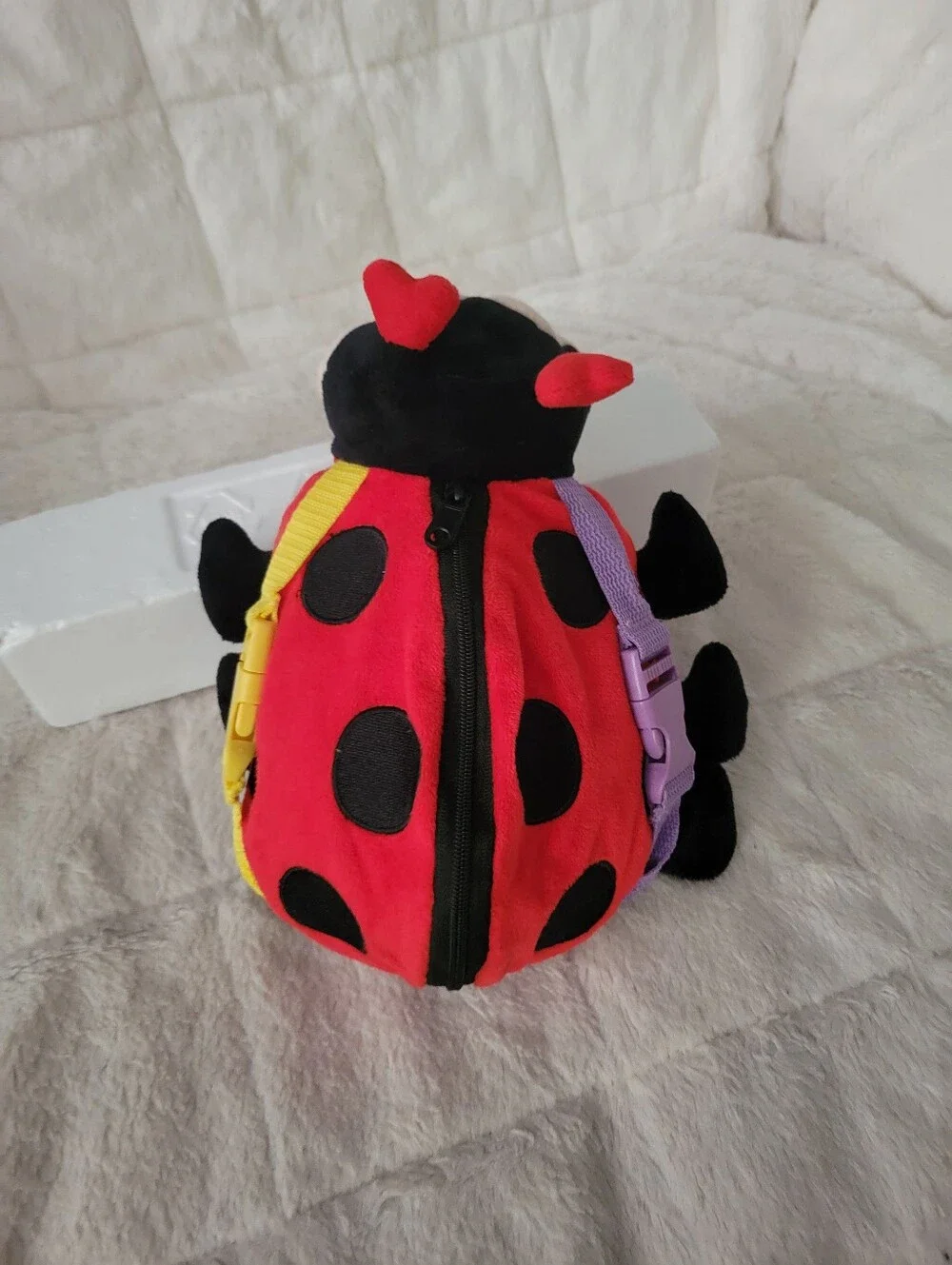 Becly Ladybug Stuffed Animal Buckles And Zipper  Toy - Red, Black Multicor